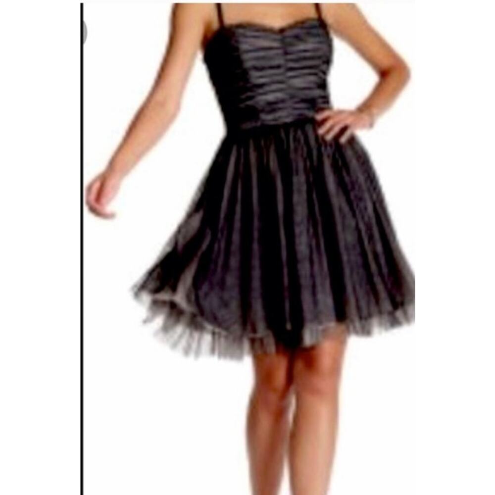 Betsey Johnson Tulle Party Dress Womens Size 6 Black Sweetheart Fit Flare